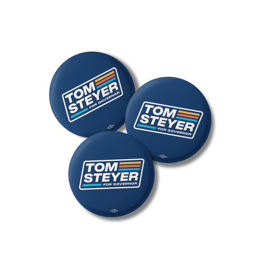 Tom Steyer for Governor Button 3-Pack